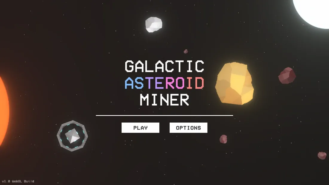 Space station orbiting a star on the game's title screen